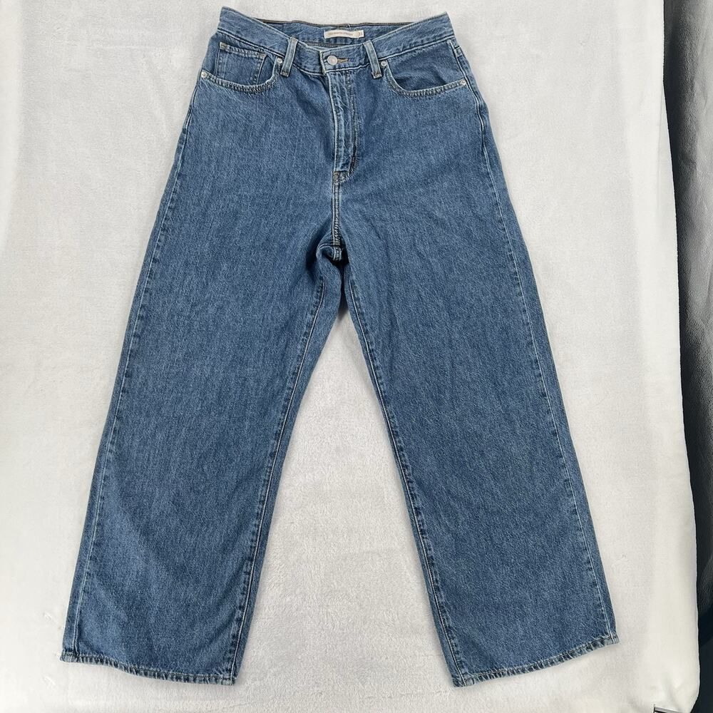 Levis High Waisted Wide Leg Jeans Womens 31 Blue Light Wash High Rise Wide